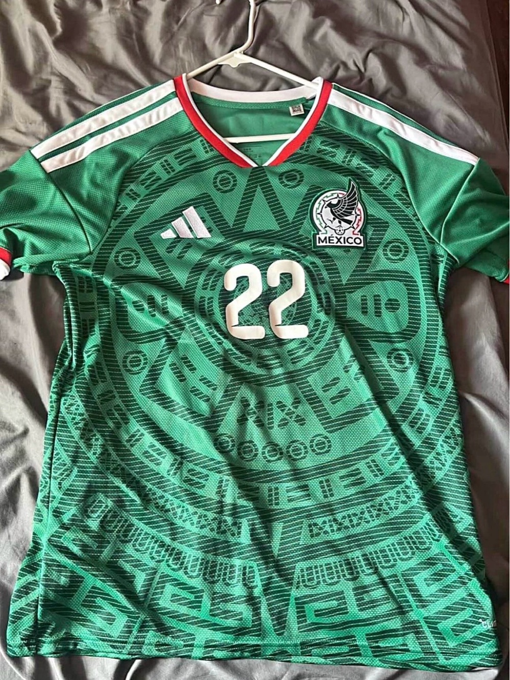 Adidas Mexico Green 22 Aztec-Pattern Soccer Jersey